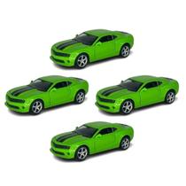 Kit 4x Brinquedo Camaro Colecionável Verde - AP TOYS