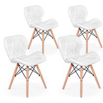 Kit 4x Cadeira de Jantar Charles Eames Eiffel Slim Estofada