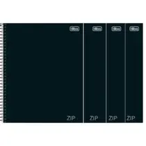 Kit 4x cadernos cd universitario zip preto 10m 160f tilibra