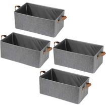 Kit 4x Caixa Organizadora Cesto Dobrável Guarda Roupa Grande