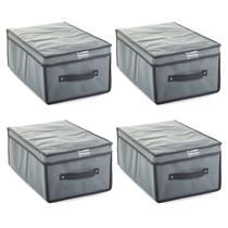 Kit 4x Caixa Organizadora Dobrável Para Closet Guarda Roupa