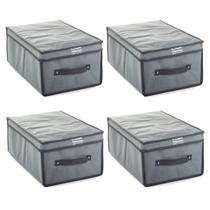 Kit 4X Caixa Organizadora Dobrável Para Closet Guarda Roupa