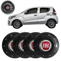 Kit 4X Calota Centro Roda Aro 14 Fiat Mobi 2017 A 2022 Preto Kit 4X Calota Centro Roda Aro 14 Fiat Mobi 2017 A 2022 Preto