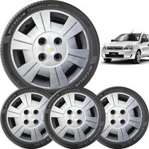 Kit 4X Calota Chevrolet Aro 13 Emblema 057Cb