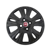 Kit 4X Calota Fiat Aro 13 Preto Emblema 220Cb