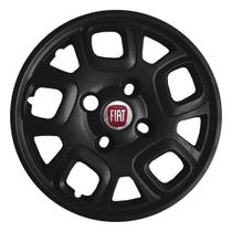 Kit 4X Calota Fiat Uno 2016 Aro 13 Preto 222Cb