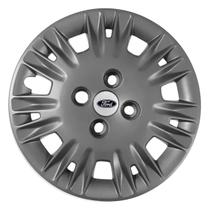 Kit 4X Calota Ford Fiesta Aro 15 Grafite 123Cp