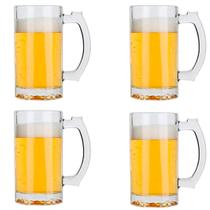 Kit 4x Caneca Cerveja 470ml Vidro Grosso Premium Eventos