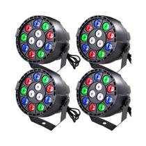 Kit 4X Canhão 12 Leds RGBW 3W Strobo Profissional Iluminação GT84 - Lorben Kit 4X Canhão 12 Leds RGBW 3W Strobo Profissional Iluminação GT84 - Lorben