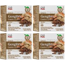 KIT 4X Chá Misto de Gengibre, Cravo e Canela - Chá Mais