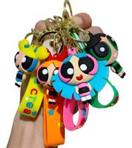 Kit 4x Chaveiro 3d Meninas Superpoderosas Personagem Chave Carro Bolsa Pingente