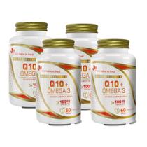 Kit 4x Coenzima Q10 100mg + Ômega 3 4x60 cps Flora Nativa