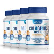 Kit 4x Colageno Tipo 2 Nao Desnaturado Calcio Magnesio 120 Capsulas Suplemento Alimentar Sem Gluten DailyLife