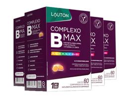 Kit 4x Complexo B Max com Vitamina C Zinco 60 cápsulas Lauton