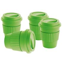Kit 4x Copo Fibra de Bambu 380ml Nature Eco TopGet Verde