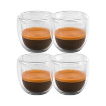 Kit 4x Copos Para Café em Vidro Isotérmico Parede Dupla 75 ml TopGet Kit 4x Copos Para Café em Vidro Isotérmico Parede Dupla 75 ml TopGet