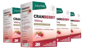 Kit 4x Cranberry com Vitaminas Selênio e Zinco 60 cápsulas Lauton