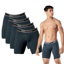 Kit 4x Cueca Box Longleg Masculina Esportiva Assadura Keeper