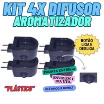 Kit 4x Difusor Aromatizador Plástico Elétrico com Botão Liga e Desliga Tipo Via Aroma Kit 4x Difusor Aromatizador Plástico Elétrico com Botão Liga e Desliga Tipo Via Aroma