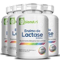 Kit 4x Enzima Lactase 120 Cápsulas 500mg Bionutri - Intolerância a Lactose