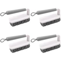 Kit 4X Escova De Limpeza Piso Tenis Azulejo Com Cabo Flow Ou