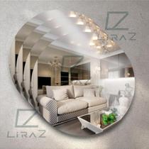 Kit 4x Espelhos Adesivo Decorativo Redondo 30x30cm Acrílico Banheiro Sala