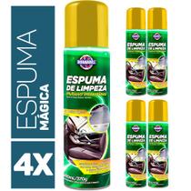 Kit 4x Espuma Magica Limpeza Multiuso Lava Seco Carro 400ml Kit 4x Espuma Magica Limpeza Multiuso Lava Seco Carro 400ml
