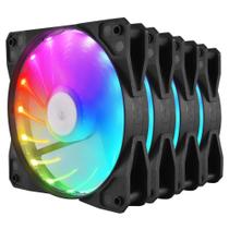 Kit 4x Fan 120mm RGB Controladora Fan e Remoto Evus FK-12R