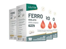 Kit 4x Ferro Quelato Bisglicinato 34mg 60 Comprimidos Lauton
