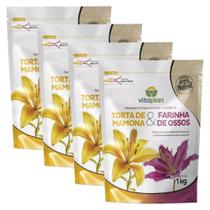 Kit 4x Fertilizante Torta de Mamona + Farinha de Osso c/ 1kg VITAPLAN