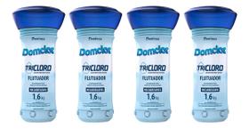 Kit 4x Flutuador Clorador Tricloro 1,6kg Cloro Para Limpeza De Piscinas