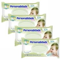 Kit 4x Lenços Umedecidos Personalidade Baby 100 Toalhinhas