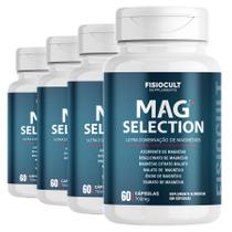 Kit 4x Mag Selection Magnésio em Cápsulas Várias Fontes de Magnésio 60 Cápsulas Suplemento para Adultos Sem Gluten FisioCult