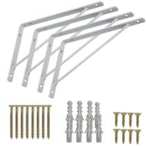 Kit 4x Mão Francesa 25cm Acompanha Kit De Parafuso E Bucha