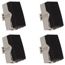 Kit 4x MG Módulo Interruptor Paralelo 10A 250V Ebony Clean (16809)