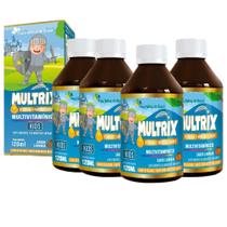 Kit 4x Multrix Infantil Vitaminas A Z 4x120ml Laranja Flora Sabor:Laranja