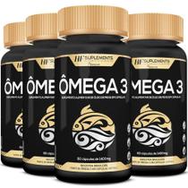 Kit 4X Omega 3 Oleo De Peixe Puro 60 Cápsulas Softgel