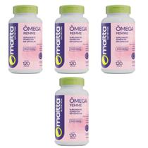 Kit 4x Ômega Femme 1000mg 4x60 cápsulas Maltta Sabor:Sem sabor