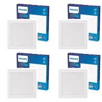 KIT 4x Painel Plafon Spot Embutir 12W Philips Quadrado 3000K KIT 4x Painel Plafon Spot Embutir 12W Philips Quadrado 3000K