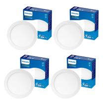 Kit 4x Painel Plafon Spot Embutir Luminaria 6w Philips 3000k Kit 4x Painel Plafon Spot Embutir Luminaria 6w Philips 3000k