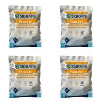 Kit 4x Pastilha Tablete De Cloro Para Piscinas Sibrape 200g