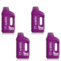 Kit 4X pH Menos Redutor pH DomClor 1L Limpeza Para Piscina