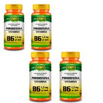 Kit 4x Piridoxina Vitamina B6 1,3mg 60 Capsulas Unilife