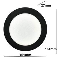 Kit 4x Plafon Redondo Preto Para Teto Painel de Led Luz Bran Kit 4x Plafon Redondo Preto Para Teto Painel de Led Luz Bran