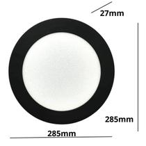 Kit 4x Plafon Redondo Preto Para Teto Painel de Led Luz Bran Kit 4x Plafon Redondo Preto Para Teto Painel de Led Luz Bran