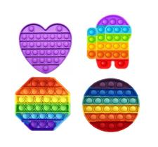Kit 4x Pop-it Fidget Toy Empurre Bolha Autismo Anti-stress