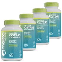 Kit 4x Potes Calcio de Ostras Suplemento Duom 480 Capsulas