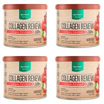 Kit 4x Potes Collagen Renew Suplemento Alimentar Sabor Morango Verisol 100% Hidrolisado Natural - 300g Nutrify Colágeno Renovo