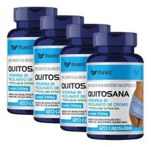 Kit 4x Quitosana com Picolinato de Cromo 700mg 120 cápsulas Muwiz Kit 4x Quitosana com Picolinato de Cromo 700mg 120 cápsulas Muwiz