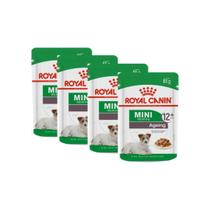 KIT 4X Ração Úmida Royal Canin Mini Ageing 12+ Cães Idosos 85g
